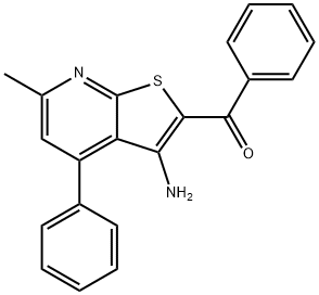 (3-amino-6-methyl-4-phenylthieno[2,3-b]pyridin-2-yl)(phenyl)methanone 구조식 이미지