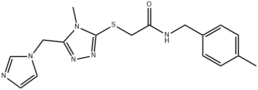 Acetamide, 2-[[5-(1H-imidazol-1-ylmethyl)-4-methyl-4H-1,2,4-triazol-3-yl]thio]-N-[(4-methylphenyl)methyl]- Structure