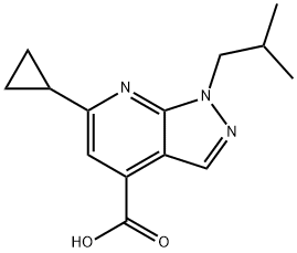 6-cyclopropyl-1-isobutyl-1H-pyrazolo[3,4-b]pyridine-4-carboxylic acid 구조식 이미지