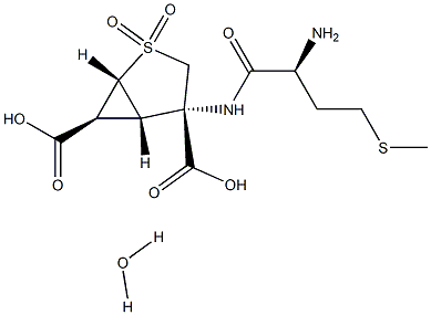 (1R,4S,5S,6S)-4-(L-methionylamino)-2-thiabicyclo[3.1.0]hexane-4,6-dicarboxylic acid 2,2-dioxide monohydrate Structure