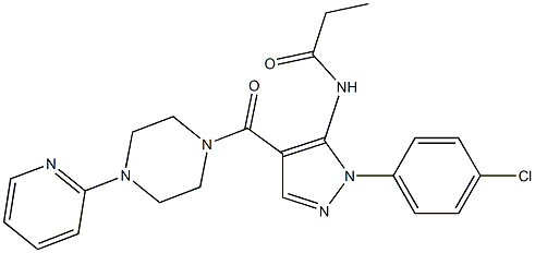 N-(1-(4-chlorophenyl)-4-{[4-(2-pyridinyl)-1-piperazinyl]carbonyl}-1H-pyrazol-5-yl)propanamide 구조식 이미지