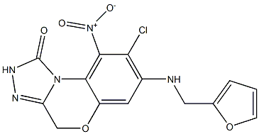 8-chloro-7-[(2-furylmethyl)amino]-9-nitro-2,4-dihydro-1H-[1,2,4]triazolo[3,4-c][1,4]benzoxazin-1-one 구조식 이미지