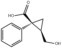 (1S,2R)-2-(hydroxymethyl)-1-phenylcyclopropanecarboxylic acid Structure