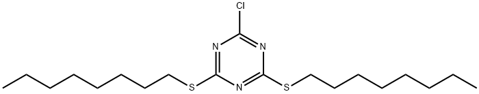 1,3,5-Triazine, 2-chloro-4,6-bis(octylthio)- 구조식 이미지