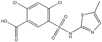 2,4-dichloro-5-[(5-methyl-1,3-thiazol-2-yl)sulfamoyl]benzoic acid Structure