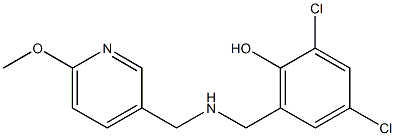 2,4-dichloro-6-({[(6-methoxypyridin-3-yl)methyl]amino}methyl)phenol Structure