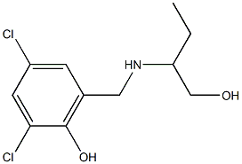 2,4-dichloro-6-{[(1-hydroxybutan-2-yl)amino]methyl}phenol 구조식 이미지