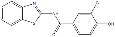 N-(1,3-benzothiazol-2-yl)-3-chloro-4-hydroxybenzamide 구조식 이미지
