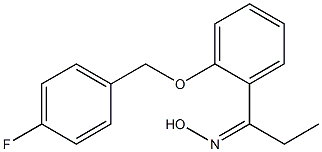 N-(1-{2-[(4-fluorophenyl)methoxy]phenyl}propylidene)hydroxylamine 구조식 이미지