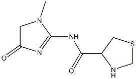 N-(1-methyl-4-oxo-4,5-dihydro-1H-imidazol-2-yl)-1,3-thiazolidine-4-carboxamide 구조식 이미지