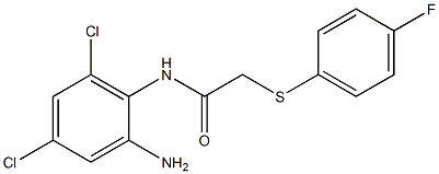 N-(2-amino-4,6-dichlorophenyl)-2-[(4-fluorophenyl)sulfanyl]acetamide 구조식 이미지