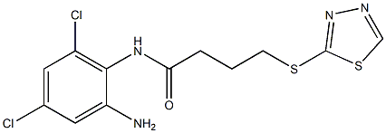 N-(2-amino-4,6-dichlorophenyl)-4-(1,3,4-thiadiazol-2-ylsulfanyl)butanamide Structure