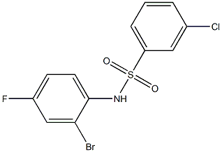 N-(2-bromo-4-fluorophenyl)-3-chlorobenzene-1-sulfonamide 구조식 이미지