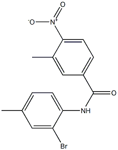 N-(2-bromo-4-methylphenyl)-3-methyl-4-nitrobenzamide 구조식 이미지