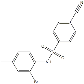 N-(2-bromo-4-methylphenyl)-4-cyanobenzene-1-sulfonamide 구조식 이미지