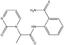 N-(2-carbamothioylphenyl)-2-(2-oxo-1,2-dihydropyrimidin-1-yl)propanamide 구조식 이미지