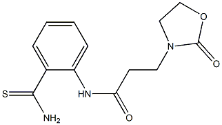 N-(2-carbamothioylphenyl)-3-(2-oxo-1,3-oxazolidin-3-yl)propanamide 구조식 이미지