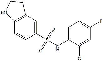 N-(2-chloro-4-fluorophenyl)-2,3-dihydro-1H-indole-5-sulfonamide Structure