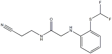 N-(2-cyanoethyl)-2-({2-[(difluoromethyl)sulfanyl]phenyl}amino)acetamide 구조식 이미지