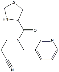 N-(2-cyanoethyl)-N-(pyridin-3-ylmethyl)-1,3-thiazolidine-4-carboxamide 구조식 이미지