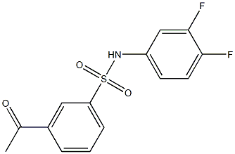 N-(3,4-difluorophenyl)-3-acetylbenzene-1-sulfonamide Structure