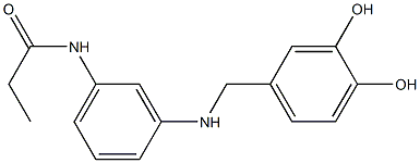 N-(3-{[(3,4-dihydroxyphenyl)methyl]amino}phenyl)propanamide 구조식 이미지