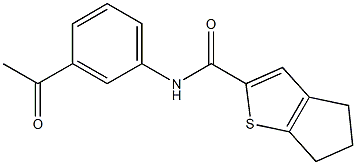 N-(3-acetylphenyl)-5,6-dihydro-4H-cyclopenta[b]thiophene-2-carboxamide 구조식 이미지