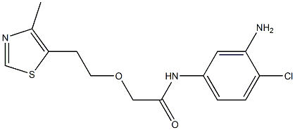 N-(3-amino-4-chlorophenyl)-2-[2-(4-methyl-1,3-thiazol-5-yl)ethoxy]acetamide 구조식 이미지