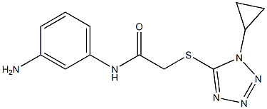 N-(3-aminophenyl)-2-[(1-cyclopropyl-1H-1,2,3,4-tetrazol-5-yl)sulfanyl]acetamide 구조식 이미지