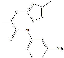 N-(3-aminophenyl)-2-[(4-methyl-1,3-thiazol-2-yl)sulfanyl]propanamide Structure