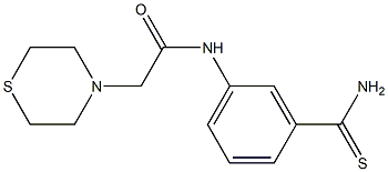 N-(3-carbamothioylphenyl)-2-(thiomorpholin-4-yl)acetamide 구조식 이미지