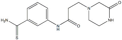 N-(3-carbamothioylphenyl)-3-(3-oxopiperazin-1-yl)propanamide 구조식 이미지