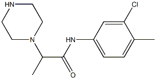 N-(3-chloro-4-methylphenyl)-2-(piperazin-1-yl)propanamide 구조식 이미지