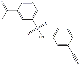 N-(3-cyanophenyl)-3-acetylbenzene-1-sulfonamide 구조식 이미지