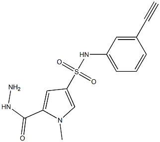 N-(3-ethynylphenyl)-5-(hydrazinocarbonyl)-1-methyl-1H-pyrrole-3-sulfonamide 구조식 이미지