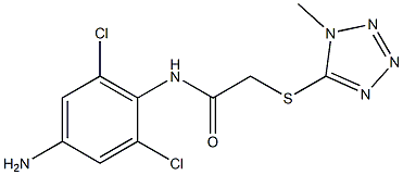 N-(4-amino-2,6-dichlorophenyl)-2-[(1-methyl-1H-1,2,3,4-tetrazol-5-yl)sulfanyl]acetamide 구조식 이미지