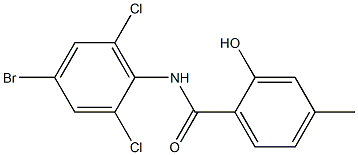 N-(4-bromo-2,6-dichlorophenyl)-2-hydroxy-4-methylbenzamide 구조식 이미지