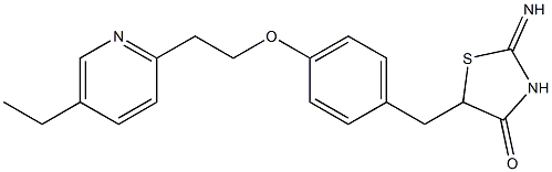 5-[[4-[2-(5-Ethyl-2-pyridyl)-ethoxy]-phenyl]methyl]-2-imino thiazolidine-4-one 구조식 이미지