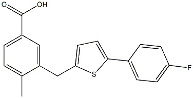 3-((5-(4-fluorophenyl)thiophen-2-yl)methyl)-4-methylbenzoic acid Structure