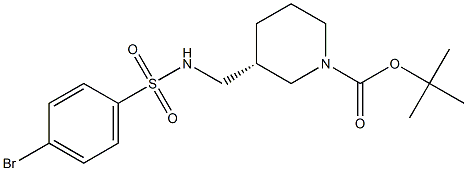 (R)-1-Boc-3-[(4-Bromo-benzenesulfonylamino)-methyl]-piperidine
 Structure