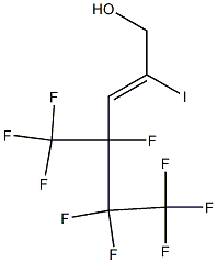 4,5,5,6,6,6-Hexafluoro-4-trifluoromethyl-2-iodo-2-hexene-1-ol 구조식 이미지