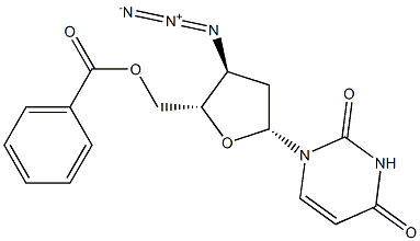 3'-Azido-5'-O-benzoyl-2',3'-dideoxyuridine Structure