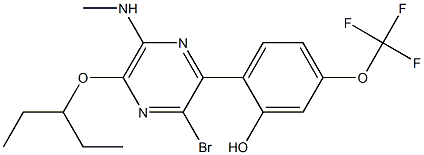 2-[3-BROMO-5-(1-ETHYLPROPOXY)-6-(METHYLAMINO)PYRAZIN-2-YL]-5-(TRIFLUOROMETHOXY)PHENOL Structure