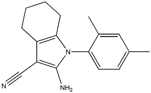 2-AMINO-1-(2,4-DIMETHYLPHENYL)-4,5,6,7-TETRAHYDRO-1H-INDOLE-3-CARBONITRILE 구조식 이미지