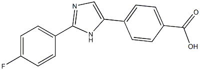 4-[2-(4-FLUOROPHENYL)-1H-IMIDAZOL-5-YL]BENZOIC ACID 구조식 이미지