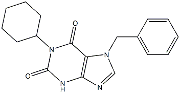 7-BENZYL-1-CYCLOHEXYL-3,7-DIHYDRO-1H-PURINE-2,6-DIONE 구조식 이미지