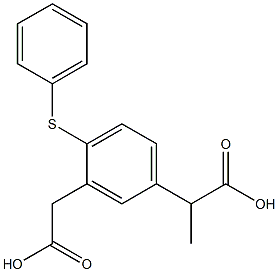 2-(3-carboxymethyl-4-phenylthiophenyl)propionic acid 구조식 이미지