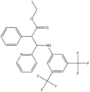 ethyl 3-[3,5-di(trifluoromethyl)anilino]-2-phenyl-3-(2-pyridyl)propanoate Structure