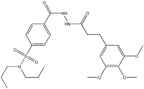 N1,N1-dipropyl-4-({2-[3-(3,4,5-trimethoxyphenyl)propanoyl]hydrazino}carbonyl)benzene-1-sulfonamide Structure