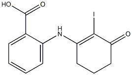 2-[(2-iodo-3-oxo-1-cyclohexenyl)amino]benzenecarboxylic acid 구조식 이미지